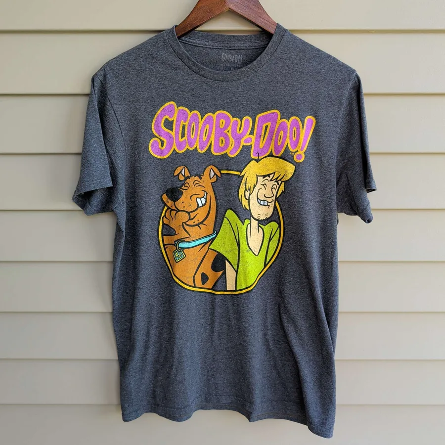 Scooby-Doo Shaggy Graphic Tee Mens M Gray Cartoon Print Short Sleeve
