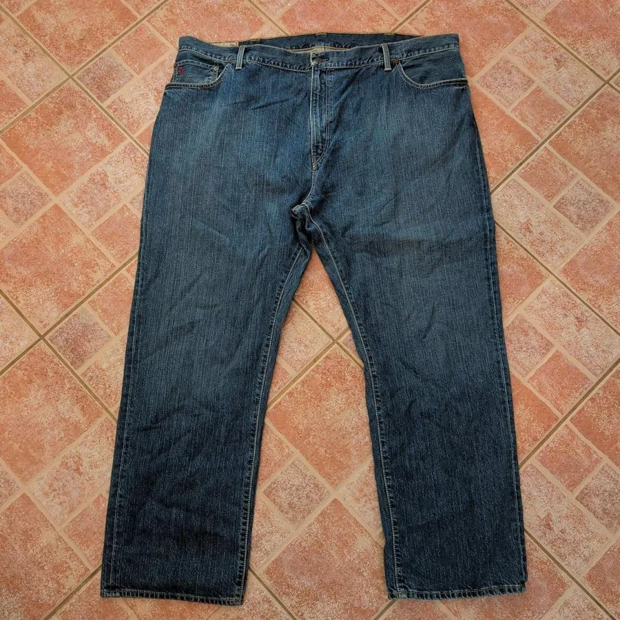 Polo Ralph Lauren Jeans Mens 48x32 Blue Authentic Dungarees Straight Leg Denim