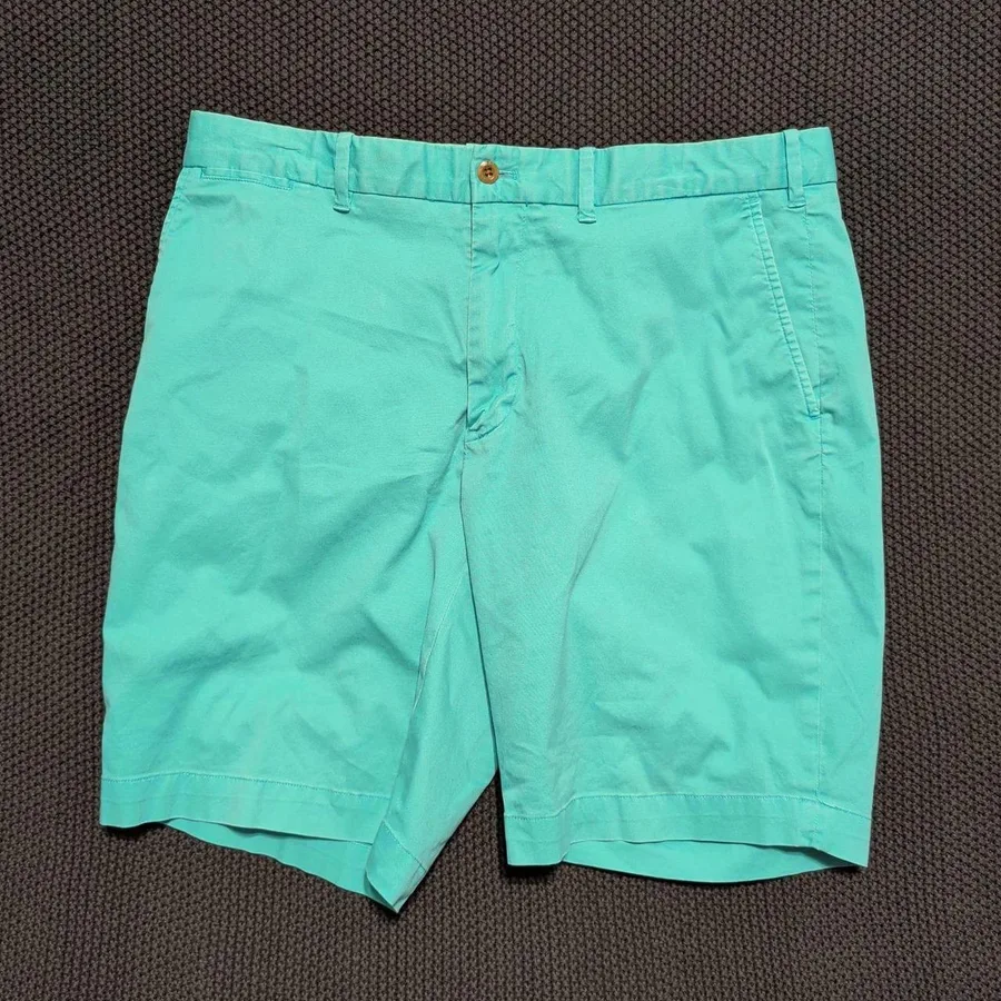 Polo Golf Ralph Lauren Shorts Mens 36 Turquoise Cotton Twill Stretch Crest Logo