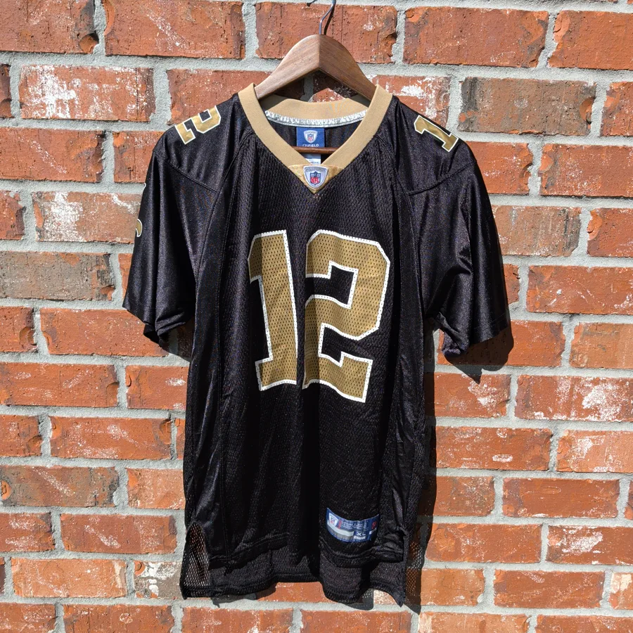 Reebok NFL Saints Colston Jersey Mens XL 18-20 Black Gold Onfield Sewn