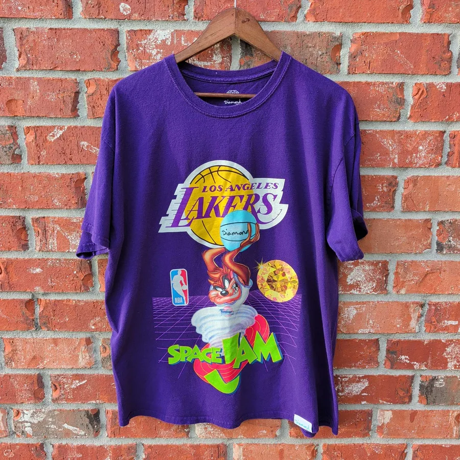 Diamond Supply Co Lakers Space Jam T-Shirt Mens XL Purple Graphic