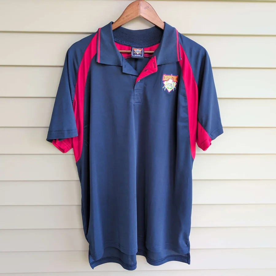 Cooperstown Dreams Park Polo Shirt Mens XL Navy Blue Red Baseball Athletic