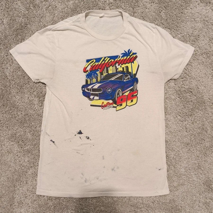 California 96 Custom Motors Car Distressed Unbranded tee Medium