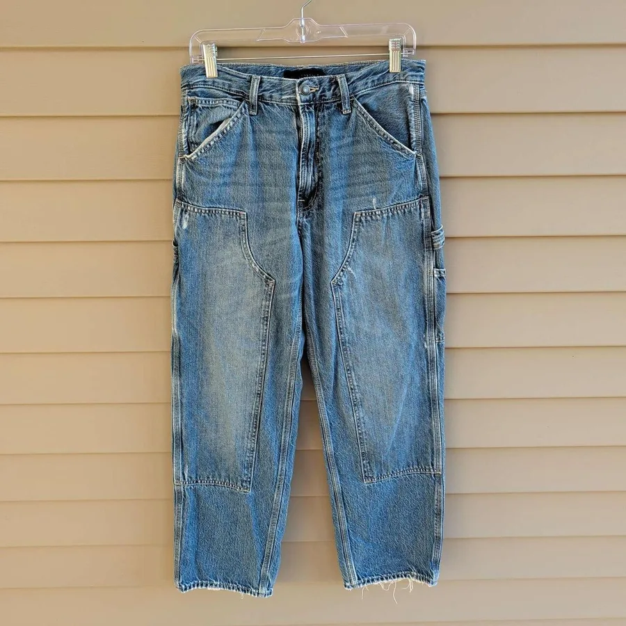 Aeropostale Carpenter Jeans Mens 30/29 Blue Medium Wash Utility Double Knee