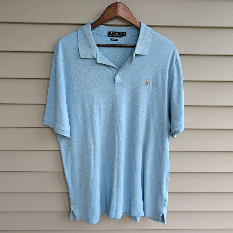 Polo Ralph Lauren Polo Shirt Mens XL Light Blue Classic Fit Pony Logo