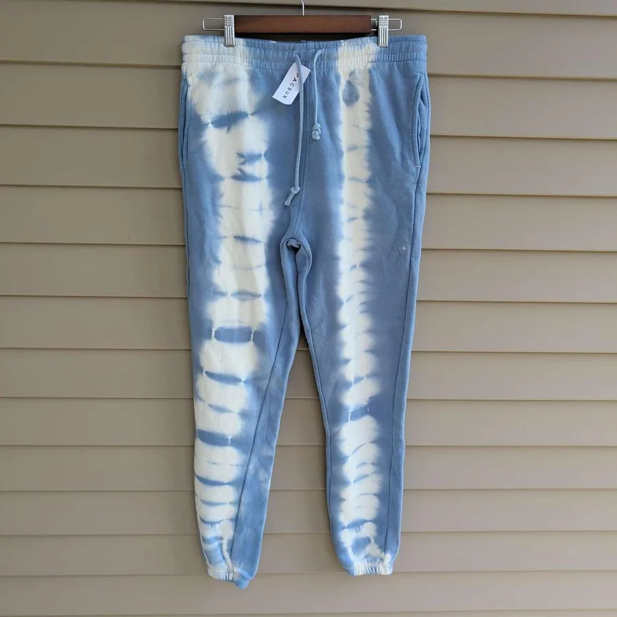 PacSun Sweatpants Mens Medium Blue Tie Dye Fleece Joggers NWT