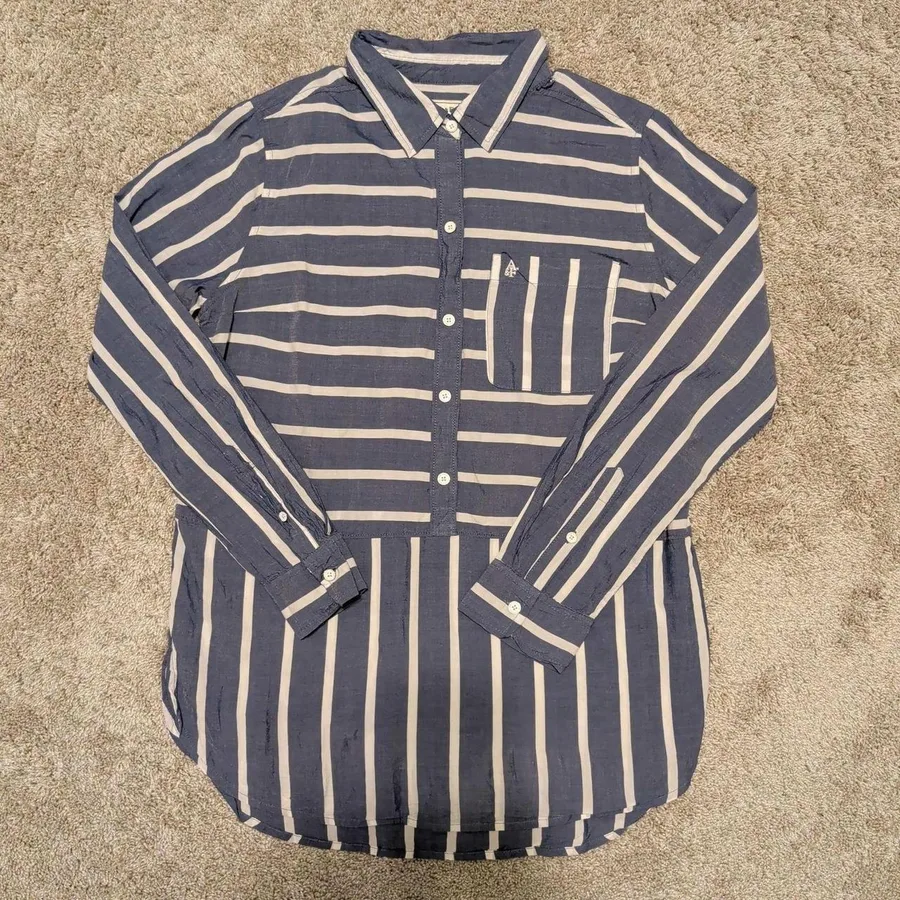 Abercrombie & Fitch Button Down Shirt Mens Medium Blue White Mixed Stripe