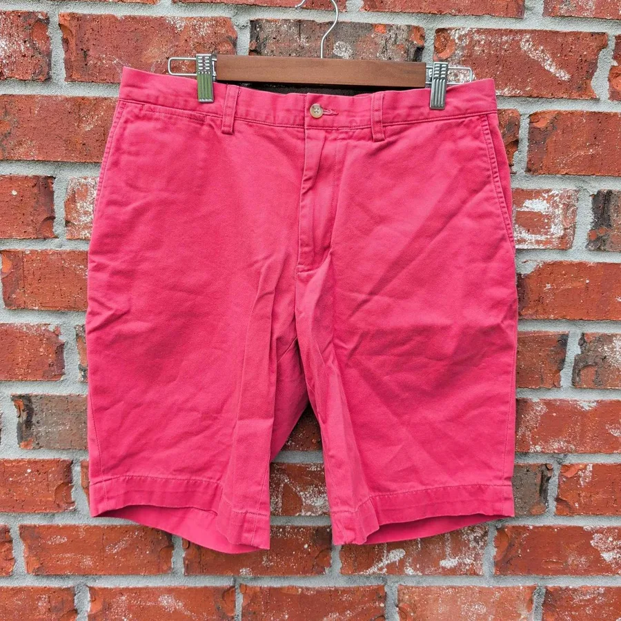 Polo Ralph Lauren Chino Shorts Mens 33 Pink Flat Front 100% Cotton Classic Fit