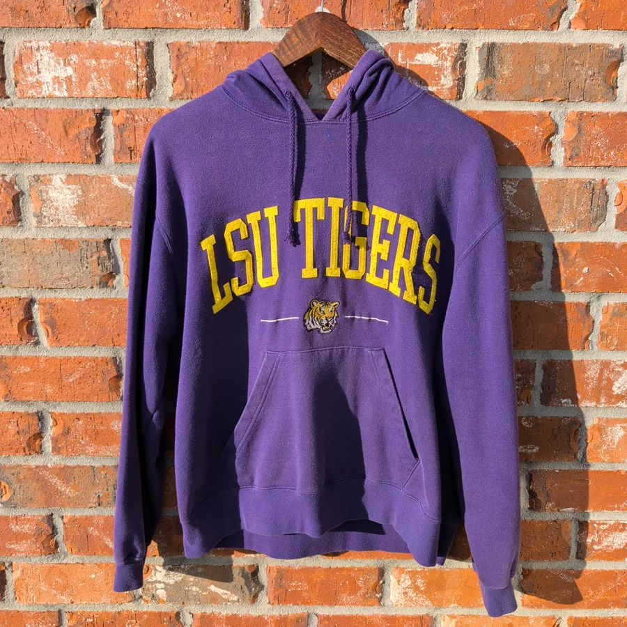 J. America LSU Tigers Hoodie Mens M Purple Pullover Sweatshirt Vintage