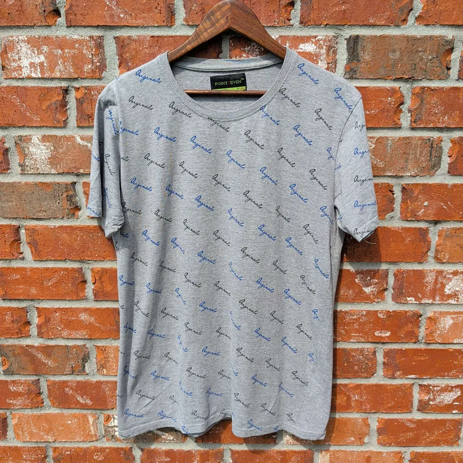 Point 7even Originals Print T-Shirt Mens 2XL Gray Limited Edition Script Tee