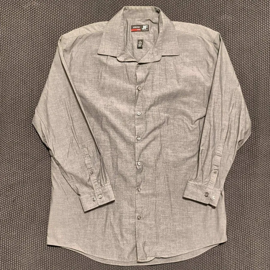 J. Ferrar Dress Shirt Mens XL Grey Stretch Slim Fit Long Sleeve Button Up