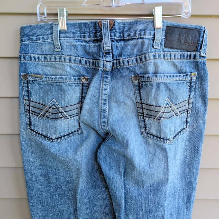 Ariat M5 Slim Straight Jeans Mens 36x36 Blue Denim Western Bootcut