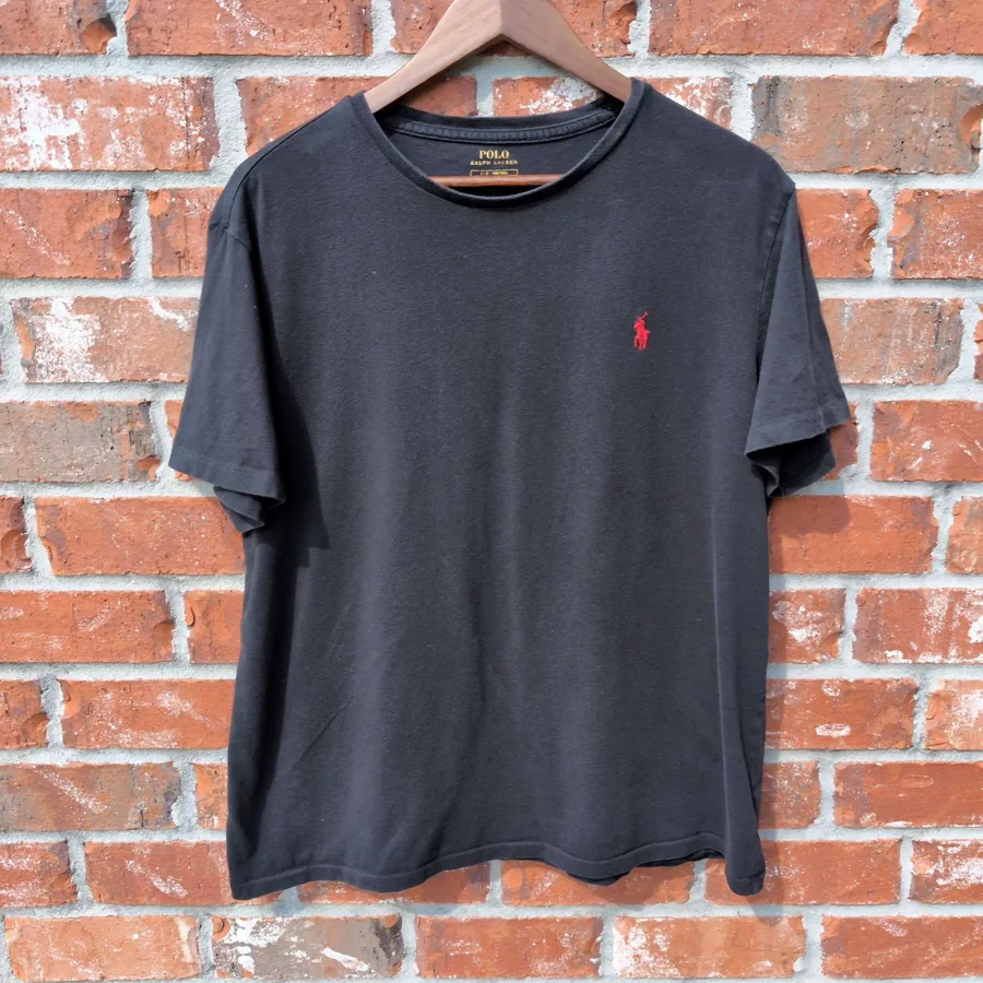 Polo Ralph Lauren T-Shirt Mens L Black Red Pony Logo Short Sleeve Crewneck