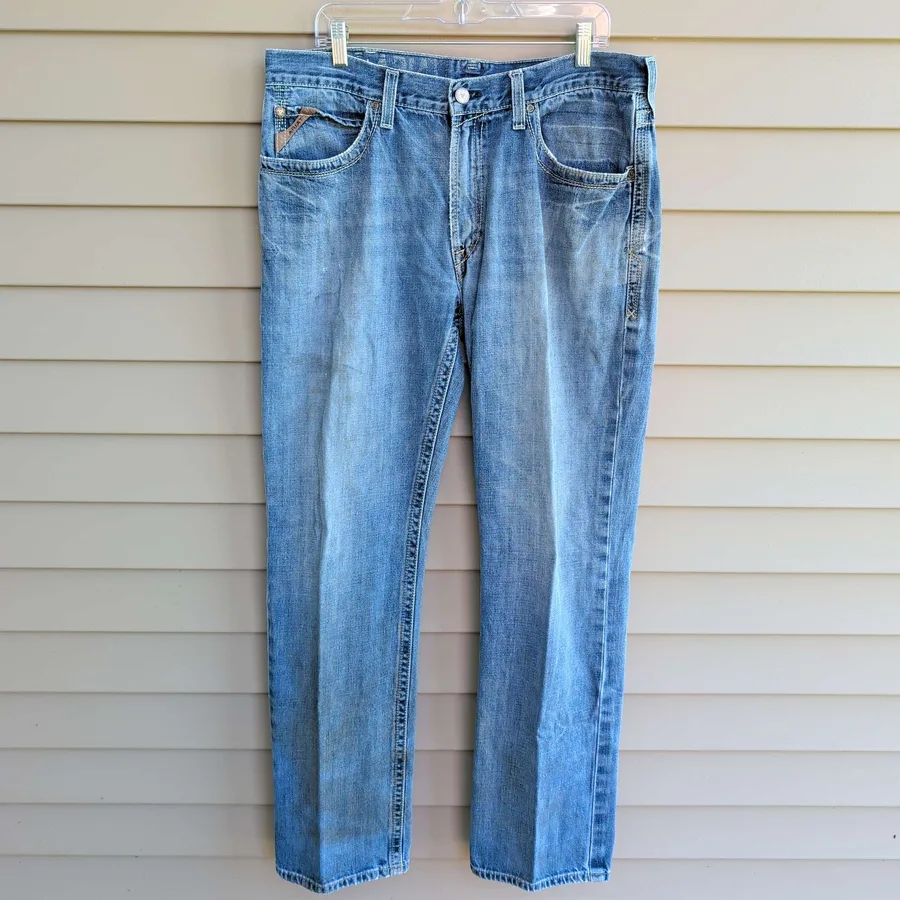 Ariat M4 Jeans Mens 36x36 Light Wash Bootcut Denim Western Cowboy