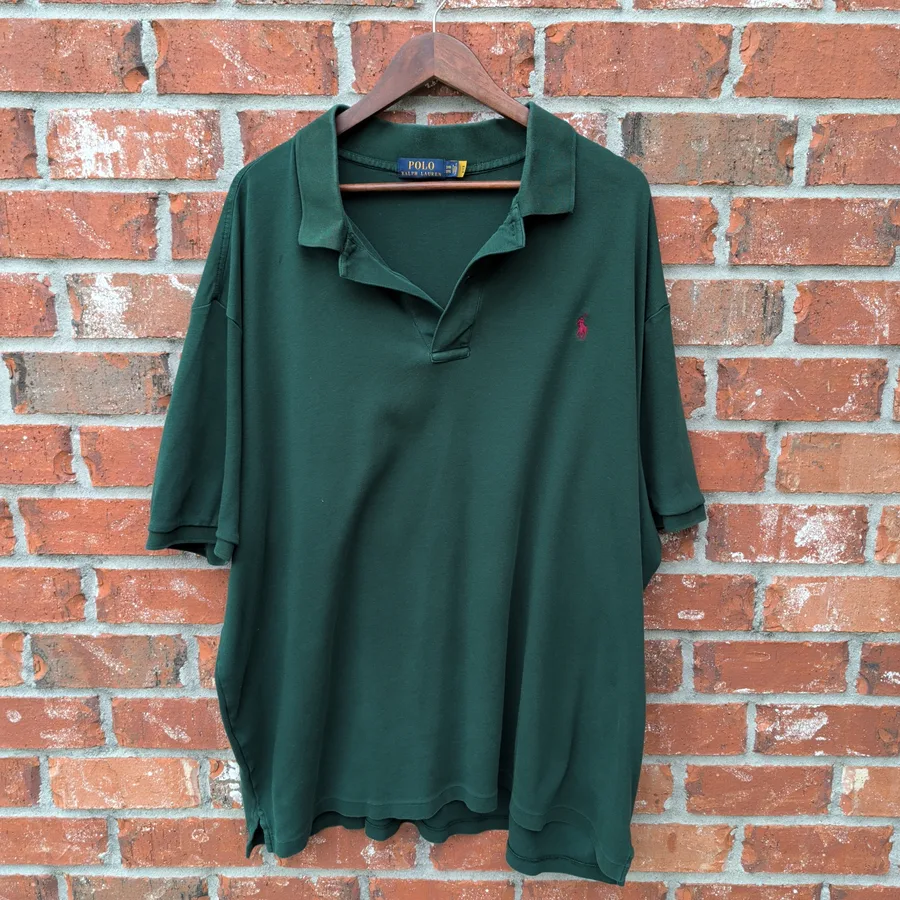 Polo Ralph Lauren Polo Shirt Mens 3XB Big Green Short Sleeve Cotton