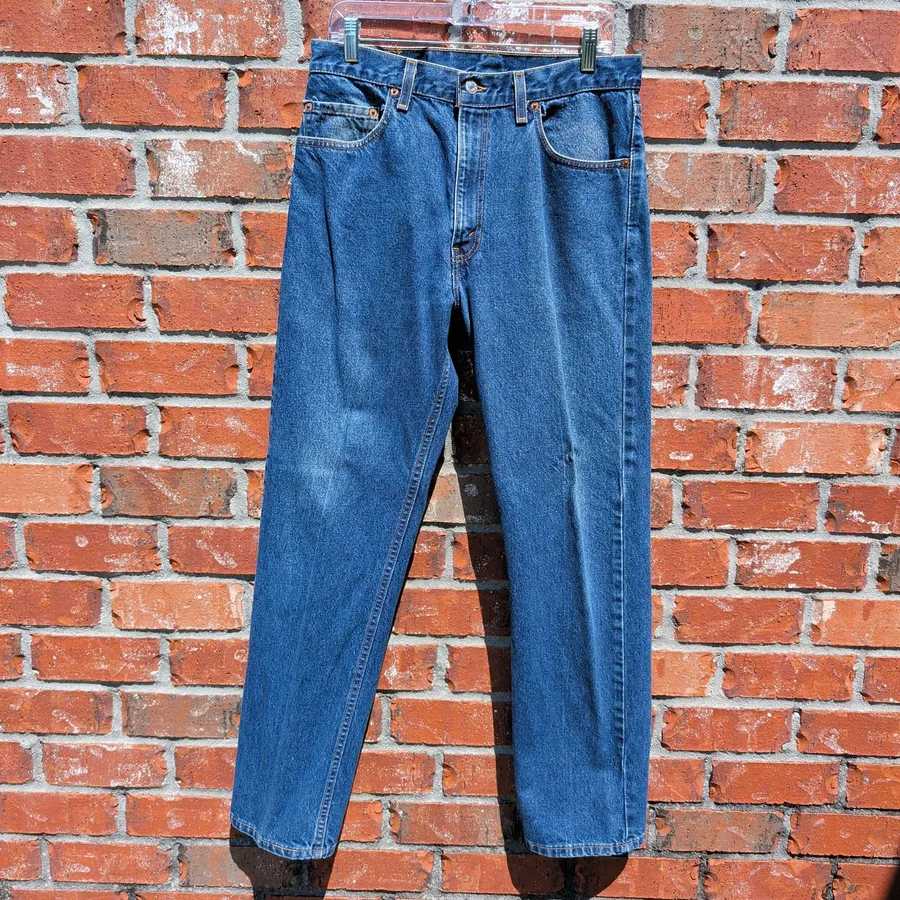 Levi's 505 Jeans Mens W34 L32 Blue Denim Regular Fit Straight Leg 90s