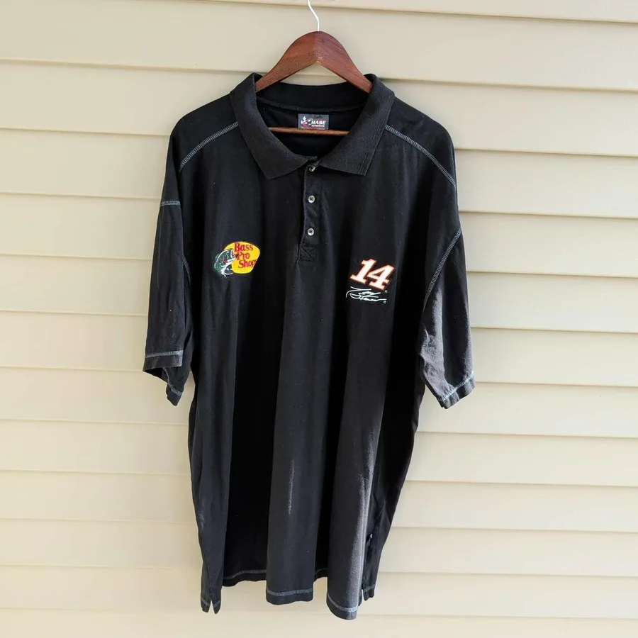Chase Authentics NASCAR Polo Shirt Men 3XL Black Tony Stewart Bass Pro Shops