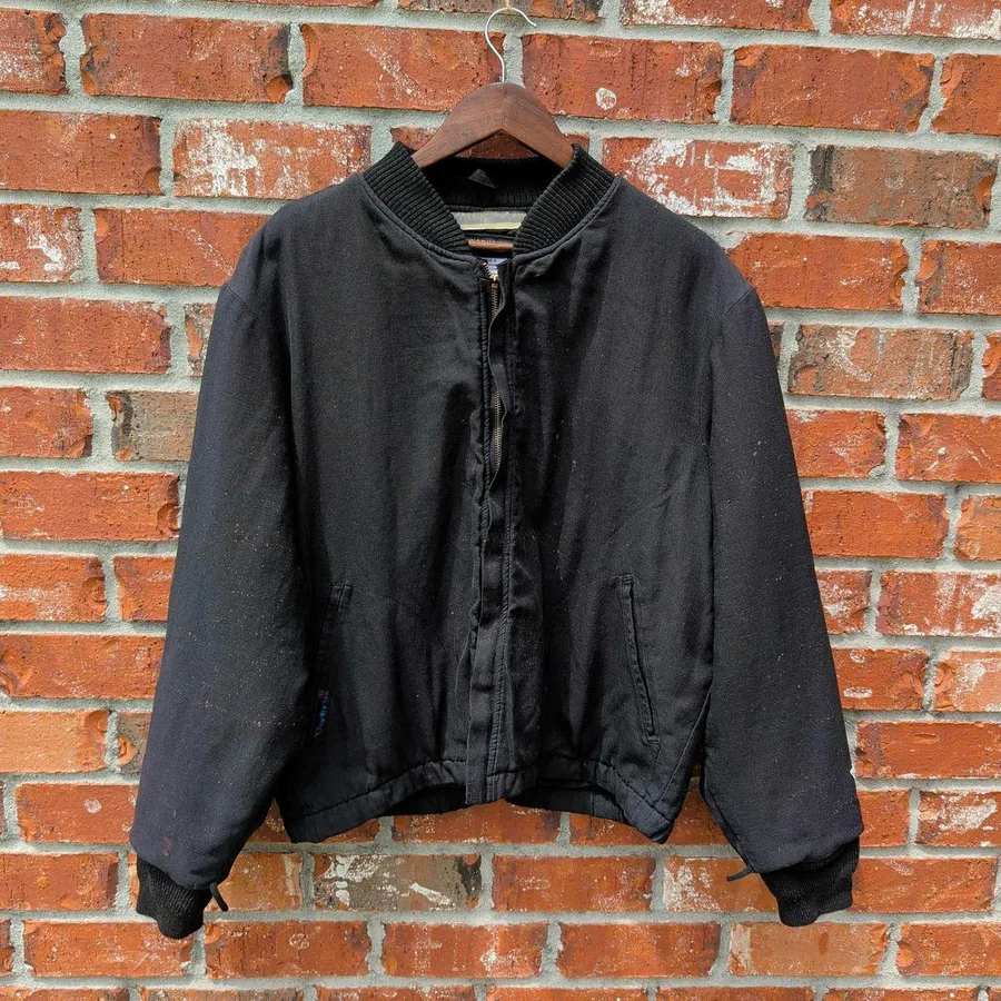 Workrite Benchmark FR Bomber Jacket Mens Large Black Flame Resistant Made in USA