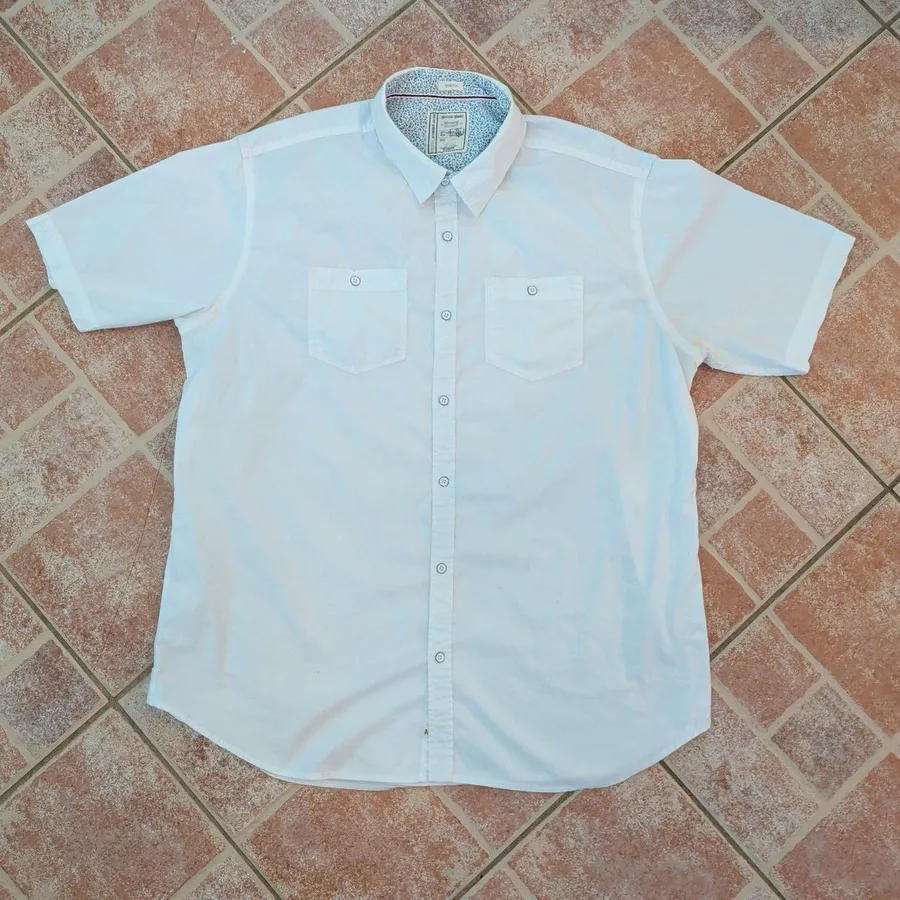 Colours Alexander Julian Shirt Mens XXL White Short Sleeve Stretch Button Down