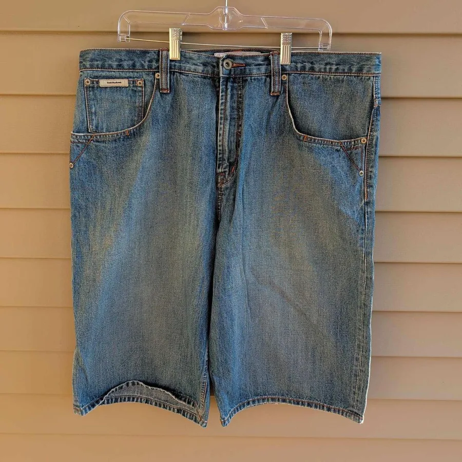 Rocawear Denim Shorts Mens 38 Blue Baggy Y2K Hip Hop Streetwear Loose Fit 15in
