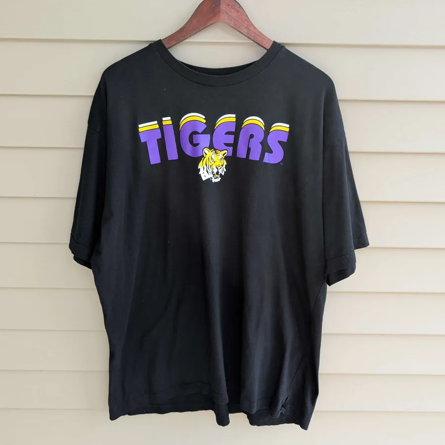 Spike Sports LSU Tigers T-Shirt Mens 2X Black Graphic Tee College