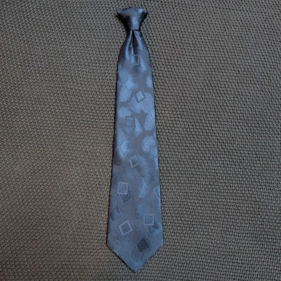 David Taylor Necktie Mens OS Navy Blue Geometric Abstract Woven Made in USA