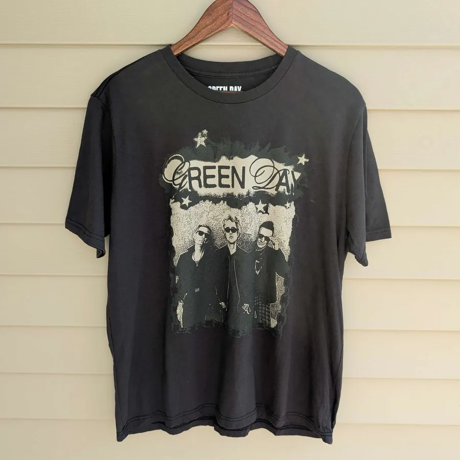 Green Day Band T-Shirt Mens L Black Graphic Photo Print Tee