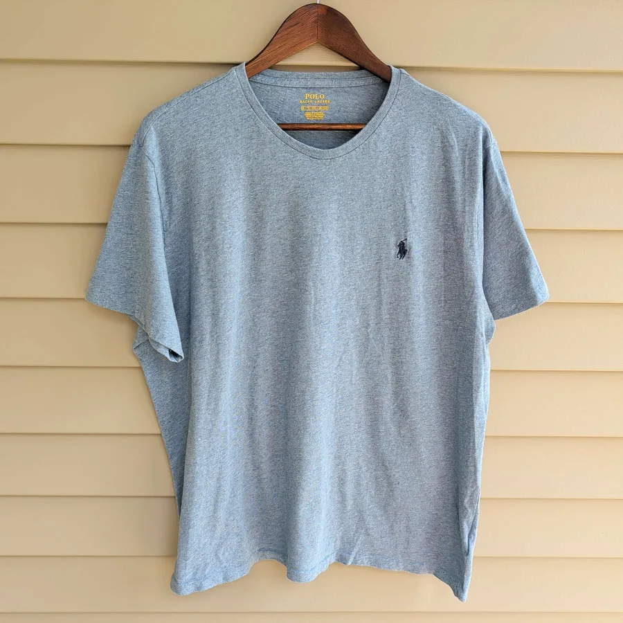 Polo Ralph Lauren T-Shirt Mens XL Blue Heather Pony Logo Short Sleeve
