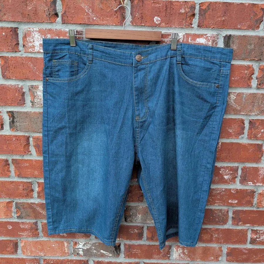 Shuzhe Denim Shorts Mens 2XL 44 Blue Stretch Medium Wash Casual Jorts