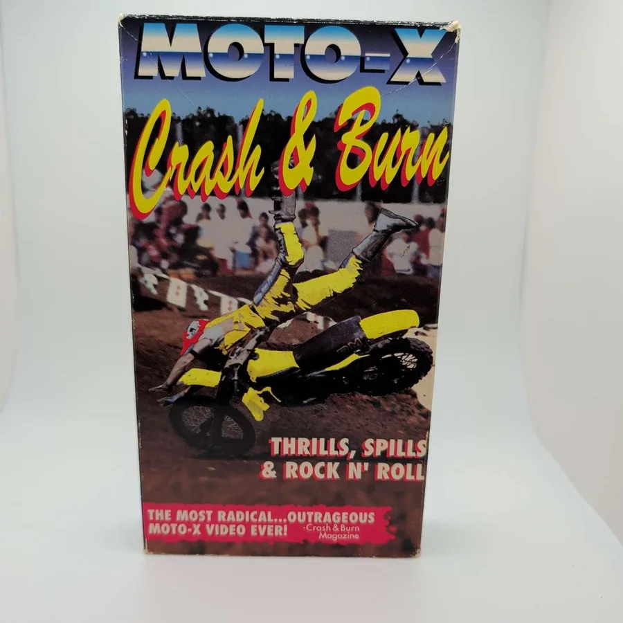 Moto-X Crash & Burn VHS Tape 1991 Vintage Motocross Spills