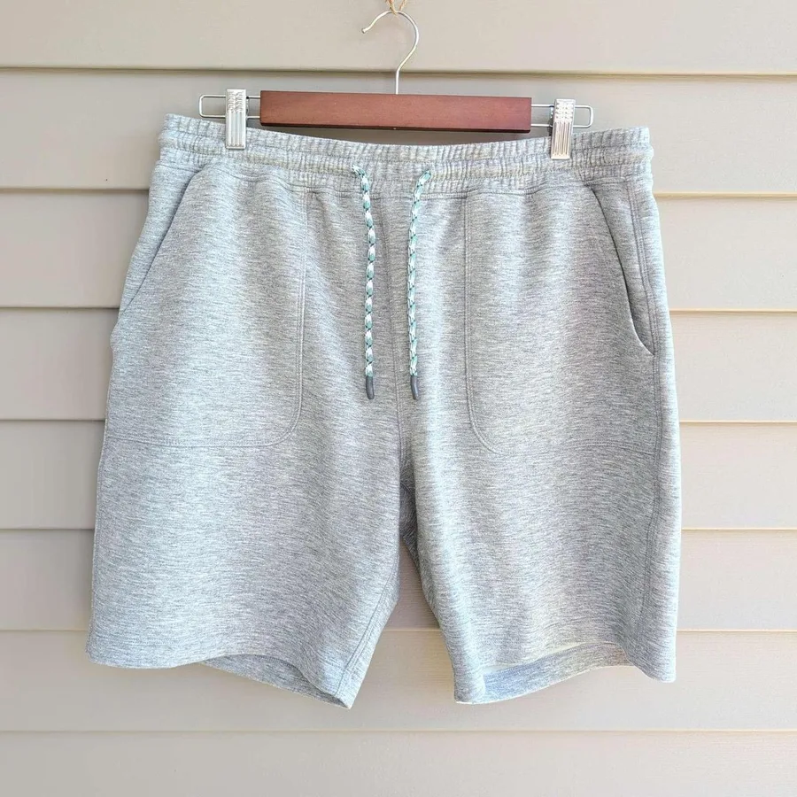 Kenneth Cole Active Sweat Shorts Mens Large Gray Heather Drawstring Pockets