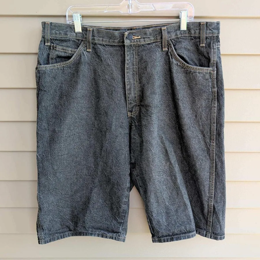 Genuine Dickies Carpenter Shorts Mens 38 Black Baggy Jorts Streetwear