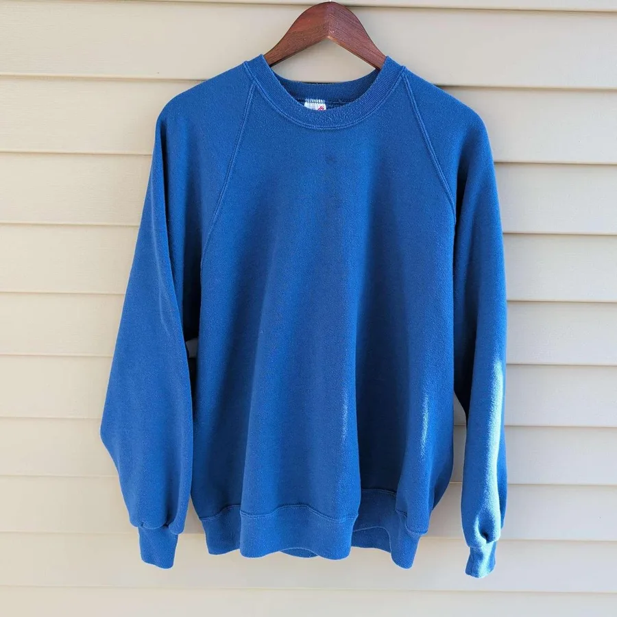 Jerzees Sweatshirt Mens XXL Blue Vintage 90s Made in USA Crewneck Pullover