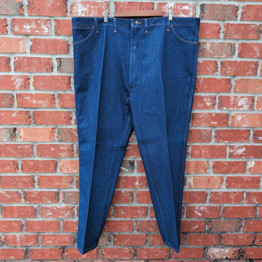 Wrangler Jeans Mens 50x30 Blue Regular Fit Straight Leg Made in USA 80s 90s