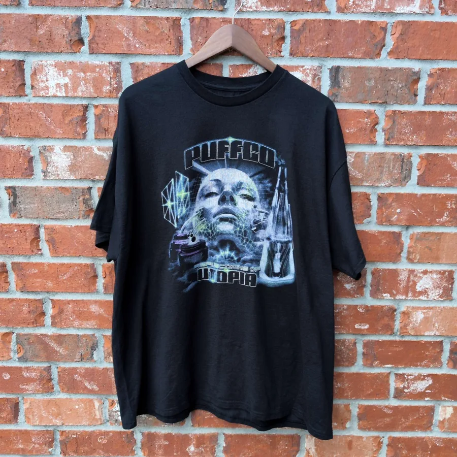 Puffco Reflections Of Utopia T-Shirt Mens XXL Black Graphic Tee Streetwear
