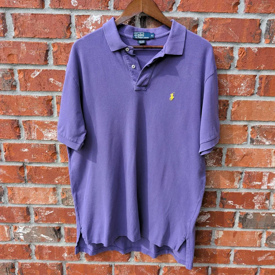 Polo by Ralph Lauren Mesh Polo Shirt Mens XL Purple Vintage Pony Logo
