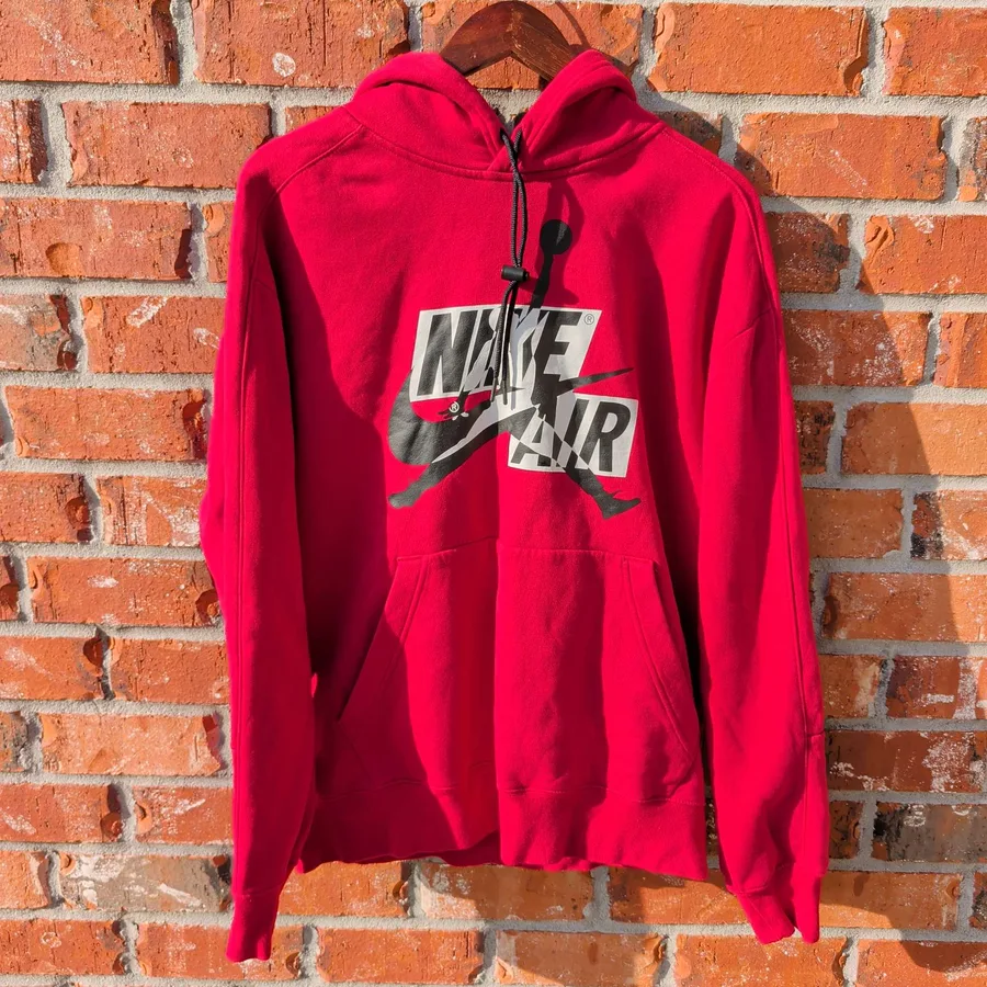 Jordan Jumpman Classics Hoodie Mens L Red Nike Air Pullover Fleece