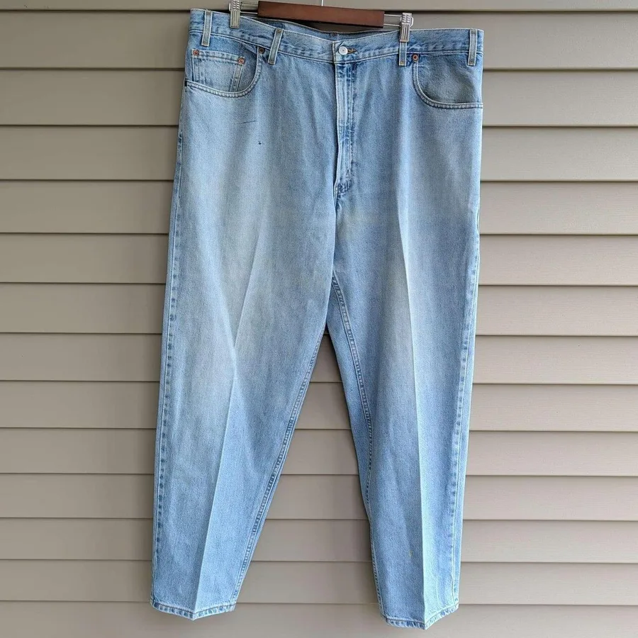 Levi's 560 Loose Fit Tapered Leg Jeans Mens 42x32 Light Wash Blue Vintage Denim