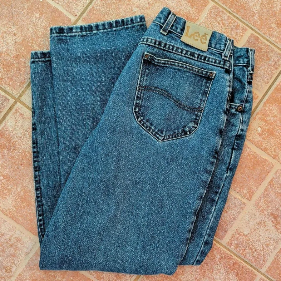 Lee Jeans Mens 32x29 Blue Medium Wash Straight Leg Denim Mid Rise Vintage 90s