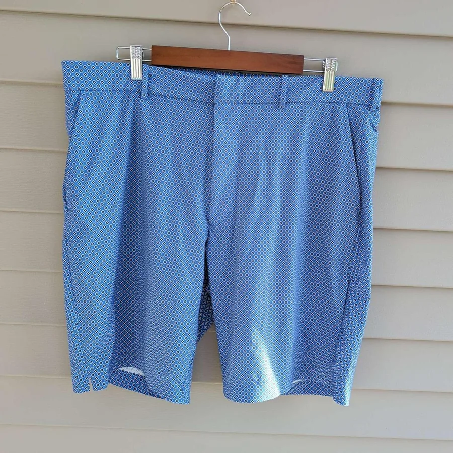 Polo Golf Ralph Lauren Shorts Mens 36 Blue Geometric Hybrid Swim Stretch 10"