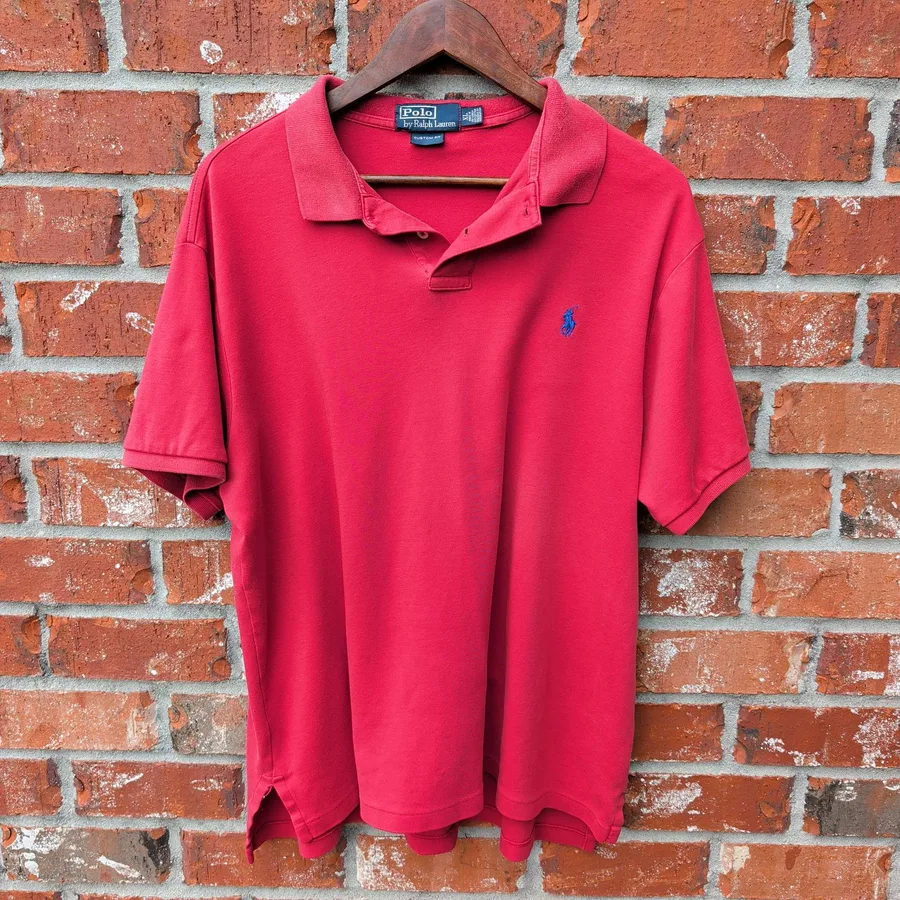 Polo Ralph Lauren Custom Fit Polo Shirt Mens XL Red Short Sleeve Pique
