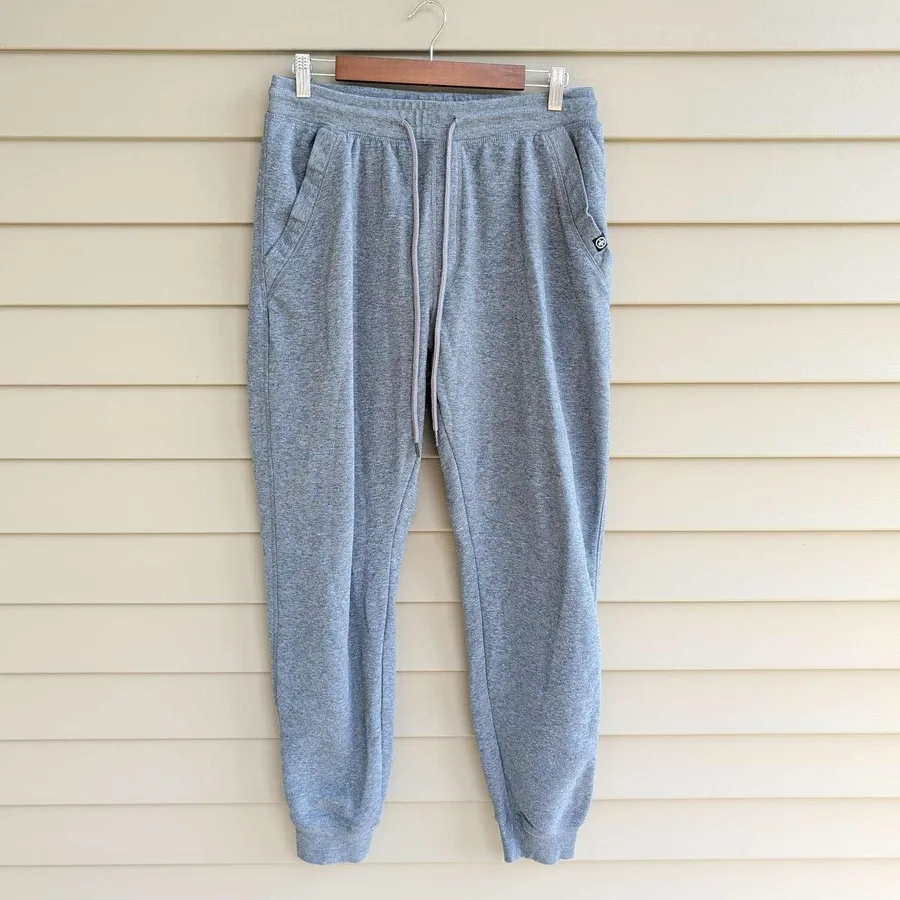 Monument Jogger Sweatpants Mens Large Grey Heathered Fleece Drawstring