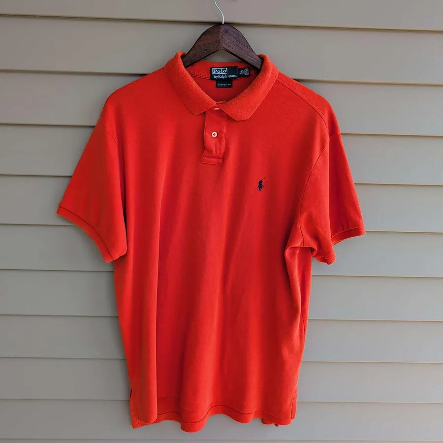 Polo Ralph Lauren Polo Shirt Mens XL Orange Custom Fit Short Sleeve Cotton
