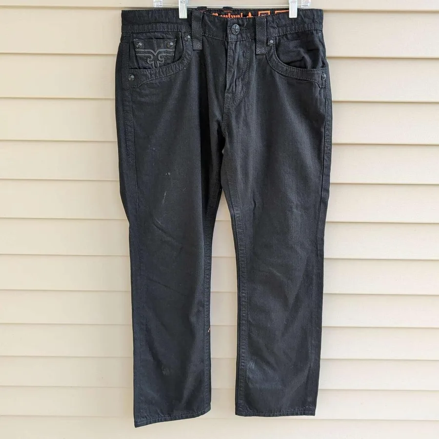 Rock Revival Jack Straight Jeans Mens 33x32 Black