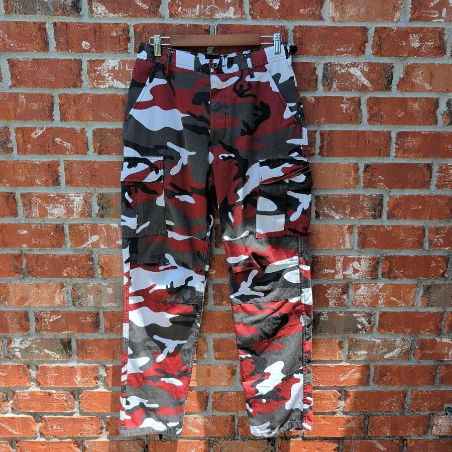Rothco BDU Cargo Pants Mens Small Regular Red Camo Tactical Streetwear Utility