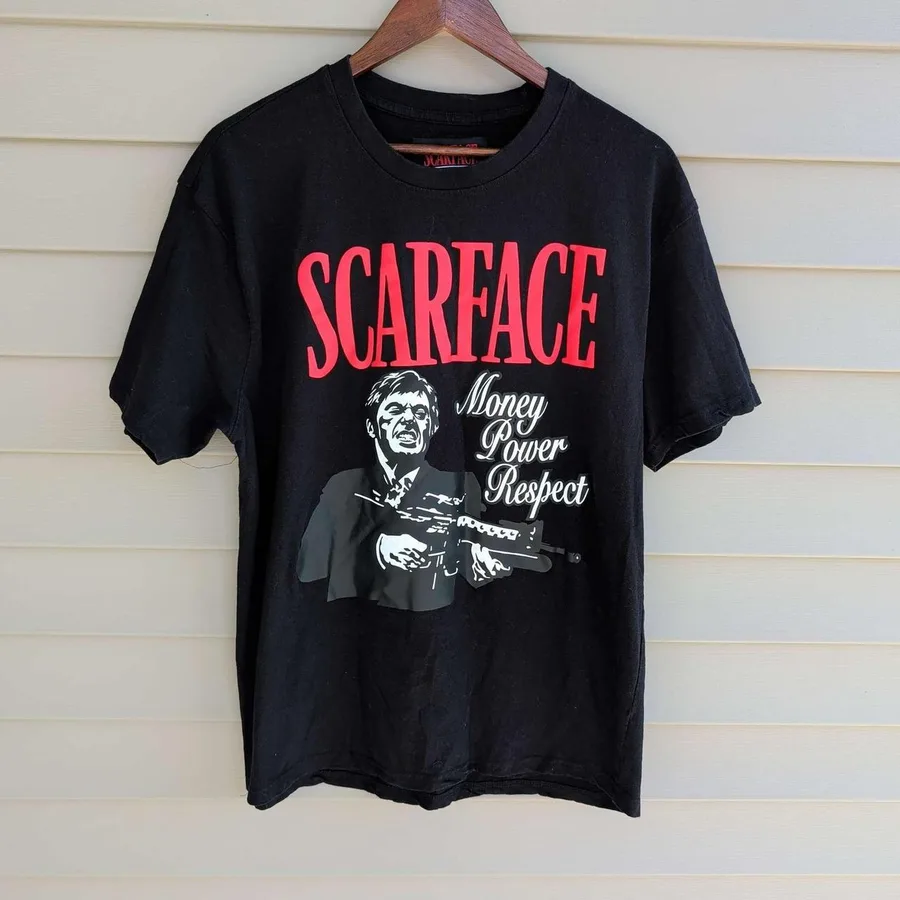 Reason Scarface T-Shirt Mens Large Black Money Power Respect Graphic Tee SF-48
