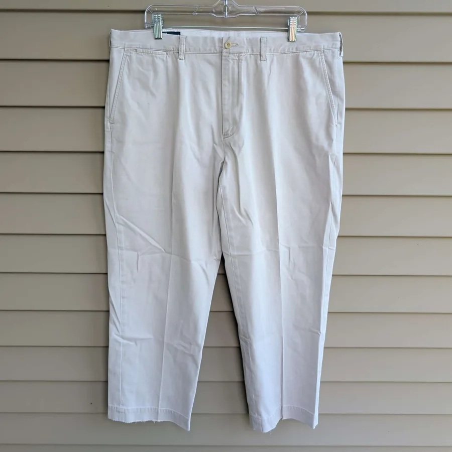 Polo Ralph Lauren Preston Pant Mens 38x28 Cream Cotton Twill Chinos
