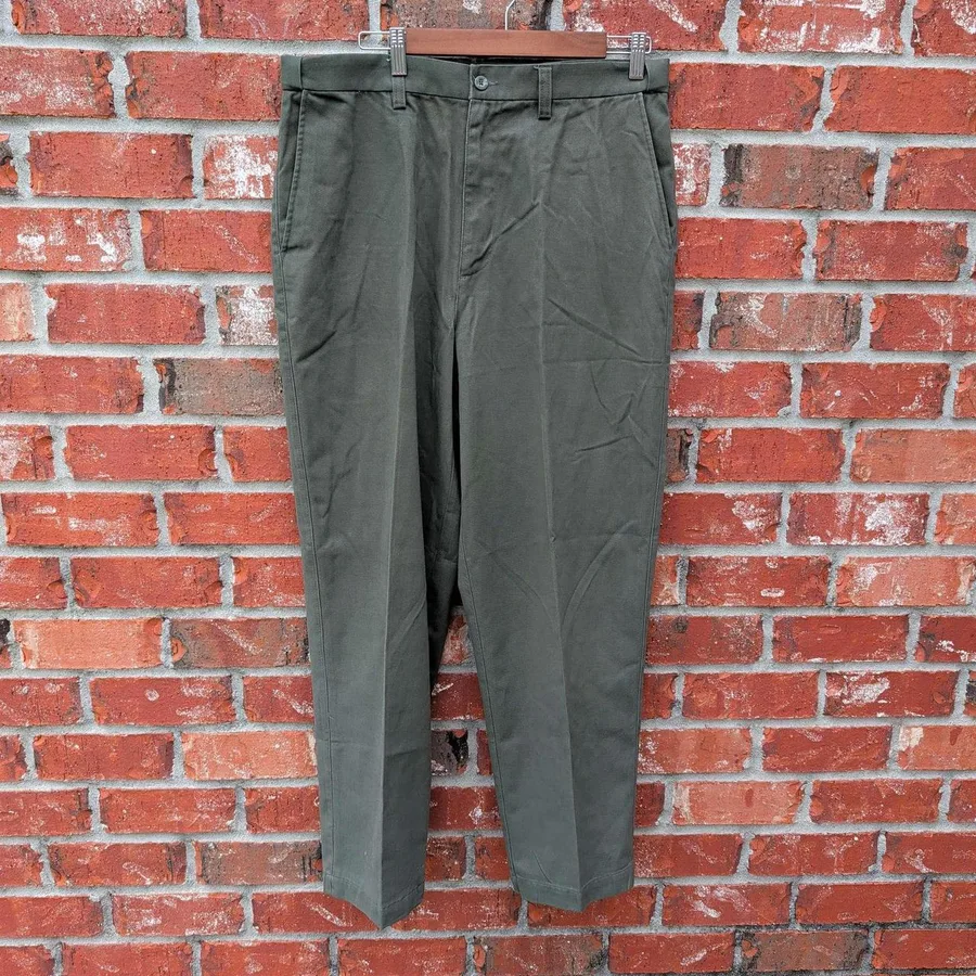 Marithe Francois Girbaud Chinos Mens 36x30 Green Stoney Moss Flat Front Pants