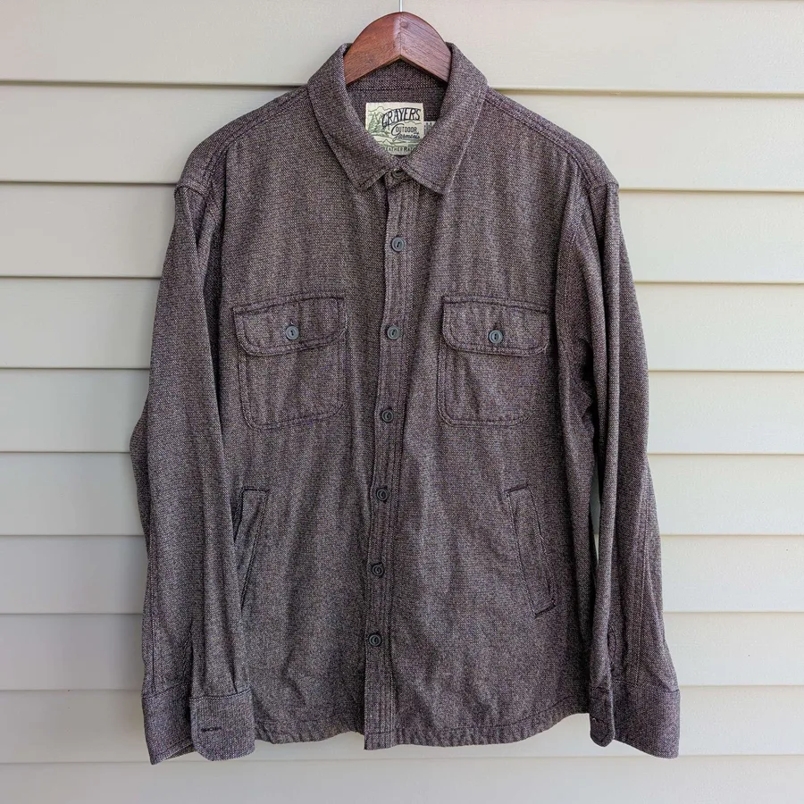 Grayers Outdoor Garments Shirt Jacket Mens L Brown Tweed Cold Weather Rated