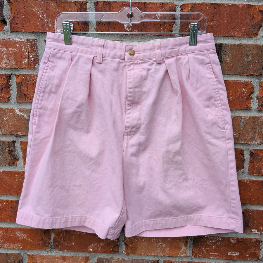 Polo Ralph Lauren Chino Shorts Mens 32 Pink Pleated Cotton Vintage
